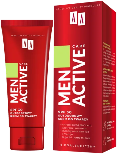 AA Men Active Care, Outdoorowy krem do twarzy SPF 30