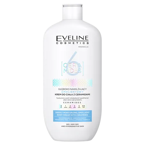 Eveline Cosmetics 6 Ceramides, Głęboko nawilżający emolientowy krem do ciała z ceramidami