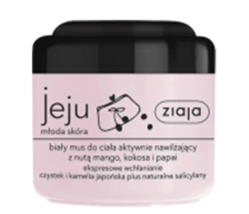 Ziaja Jeju, Biały mus do ciała aktywnie nawilżający z nutą mango, kokosa i papai