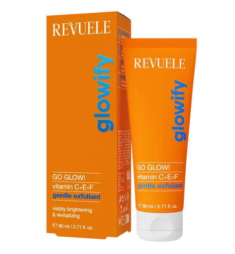 Revuele Glowify, Go Glow!, Vitamin C+E+F Gentle Exfoliant (Delikatny peeling do twarzy z witaminami C+E+F)