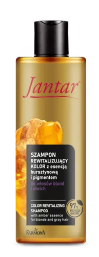 Jantar Szampon rewitalizujący kolor z esencją bursztynową i pigmentem do włosów blond i siwych (nowa wersja)