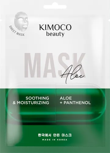 Kimoco Beauty Soothing & Moisturizing Aloe Mask (Łagodząco-nawilżająca maska w płachcie z ekstraktem z aloesu i pantenolem)