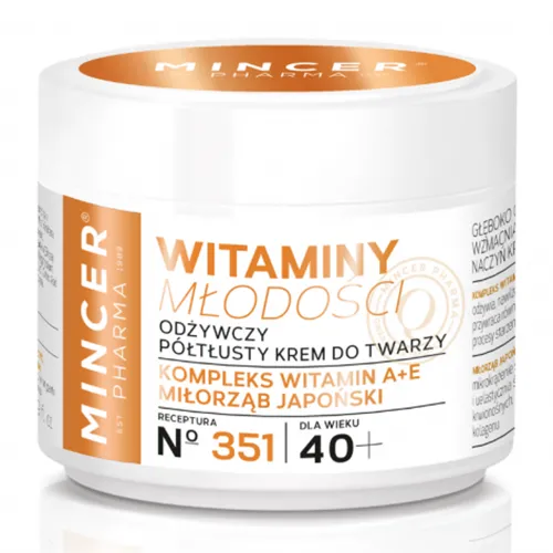 Mincer Pharma Witaminy młodości, Odżywczy półtłusty krem do twarzy 40+ No. 351