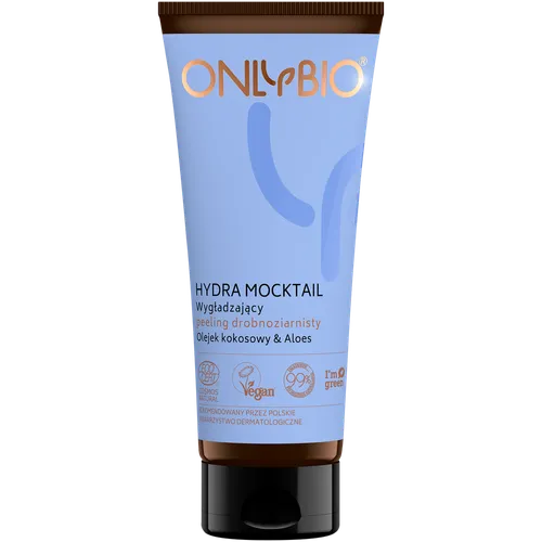 OnlyBio Hydra Mocktail, Wygładzający drobnoziarnisty peeling do twarzy `Olejek kokosowy & aloes`