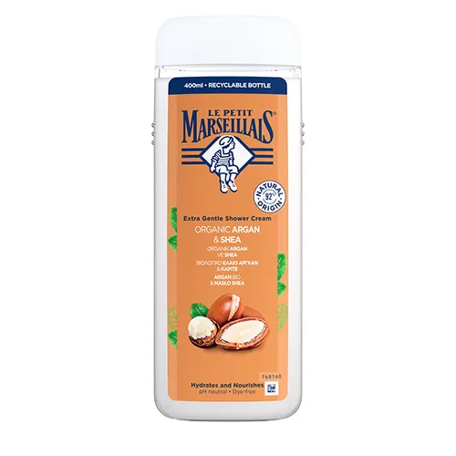Le Petit Marseillais Extra Gentle Shower Cream Organic Argan & Shea (Kremowy żel pod prysznic `Organiczny olej arganowy i masło shea`)