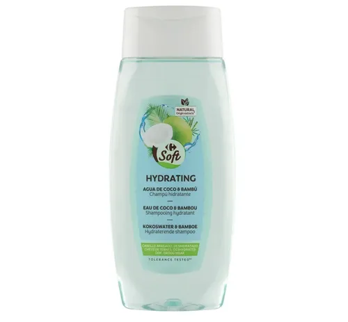 Carrefour Soft, Moisturising Shampoo (Szampon nawilżający z wodą kokosową i ekstraktem z łodygi bambusa)