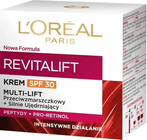 L'Oreal Paris Revitalift, Anti Wrinkle + Extra Firming Day Cream SPF 30 Multi-Lift (Silnie ujędrniający, przeciwzmarszczkowy krem do twarzy na dzień SPF 30)