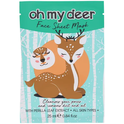 Action Face Sheet Mask with Perilla Leaf Extract Oh my Deer (Głęboko oczyszczająca maseczka w płachcie z ekstraktem z liści pachnotki)