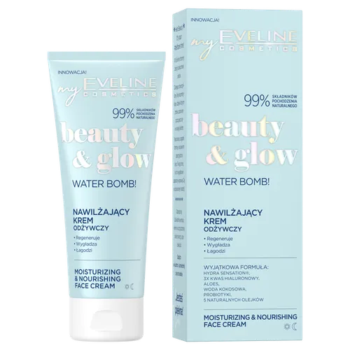 Eveline Cosmetics Beauty & Glow, Nawilżający krem odżywczy `Water Bomb!`