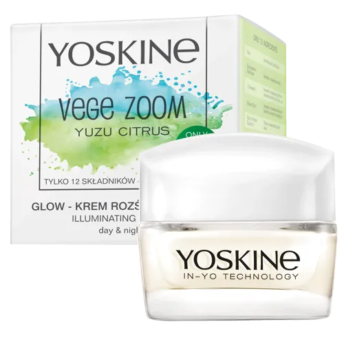 Yoskine Vege Zoom, Yuzu Citrus , Illuminating Cream (Rozświetlający glow-krem na dzień i na noc)