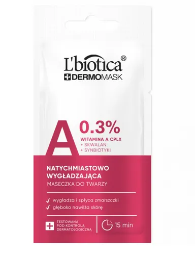 L'biotica Dermomask, Natychmiastowo wygładzająca maseczka do twarzy