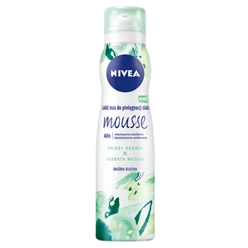 Nivea Mousse, Świeży Ogórek i Herbata Matcha, Lekki mus do pielęgnacji ciała do skóry suchej