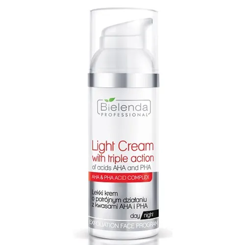Bielenda Professional Exfoliation Face Program, Light Cream with Triple Action of Acids AHA and PHA (Lekki krem o potrójnym działaniu z kwasami AHA i PHA)