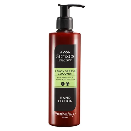 Avon Senses essence, Lemongrass & Coconut, Hand Lotion with Extracts of Lemongrass & Shea (Lotion do rąk `Trawa cytrynowa i kokos`)