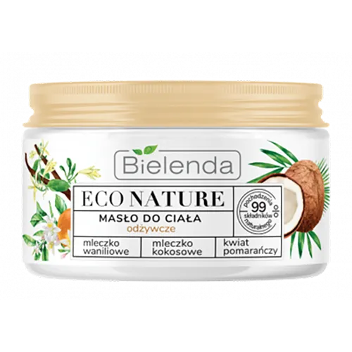 Bielenda Eco Nature, Masło odżywcze do ciała `Mleczko waniliowe + mleczko kokosowe + kwiat pomarańczy`