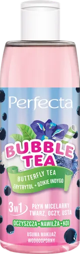 Perfecta Bubble Tea, Butterfly Tea, Erytrytol + Dzikie Indygo, Płyn micelarny 3w1