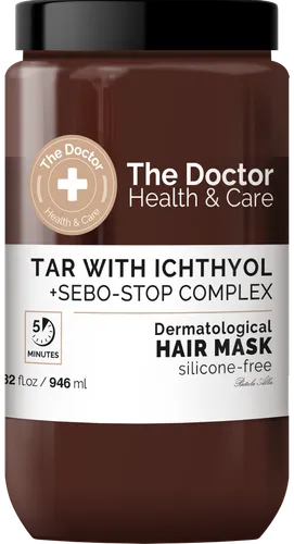 The Doctor Health & Care Tar with Ichthyol Hair Mask (Maska do włosów przeciw przetłuszczaniu Dziegieć + Ichthyol + Sebo-Stop Complex)