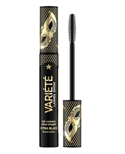 Eveline Cosmetics Variete, Full Volume Ultra-Length Extra Black Mascara (Intensywnie czarny tusz do rzęs)