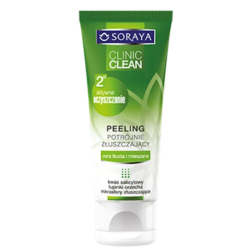 Soraya Clinic Clean, Peeling potrójnie złuszczający do cery tłustej i mieszanej