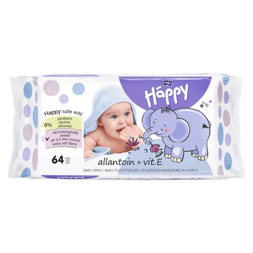 Bella Happy, Chusteczki nasączone dla dzieci z alantoiną i witaminą E - 1