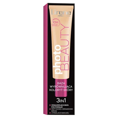 Lirene Dermoprogram Photo Beauty 3in1, Baza wyrównująca koloryt skóry