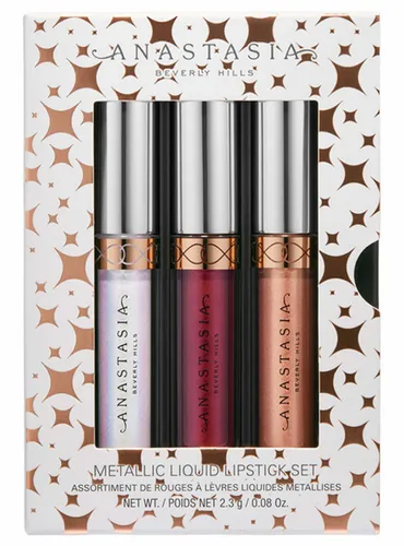 Anastasia Beverly Hills Holiday Mini Metallic Liquid Lipstick 3-Piece Set (Metaliczne pomadki do ust)