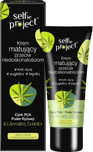 Selfie Project Krem matujący przeciw niedoskonałościom `Konopie`