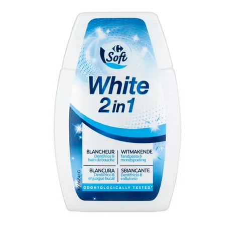 Carrefour Soft Dentalyss White 2 in 1 Toothpaste (Pasta do zębów i płyn do płukania jamy ustnej)