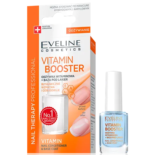 Eveline Cosmetics Vitamin Booster 6w1, Odżywka do paznokci + baza pod lakier - 1