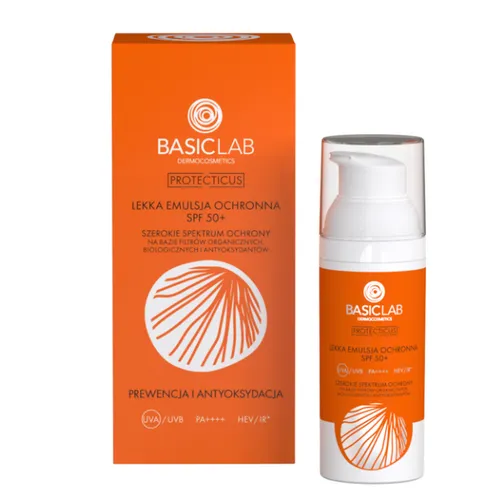 BasicLab Dermocosmetics Lekka emulsja ochronna SPF50+ `Prewencja i antyoksydacja` - 2
