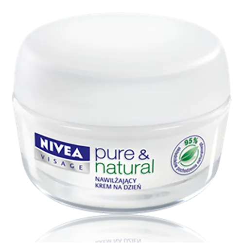 Nivea Visage, Pure & Natural, Krem na dzień nawilżający do cery normalnej i mieszanej