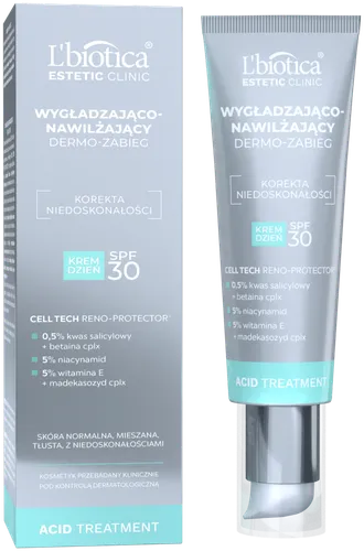 L'biotica Estetic Clinic, Acid Treatment, Wygładzająco-nawilżający dermo-zabieg krem na dzień SPF 30
