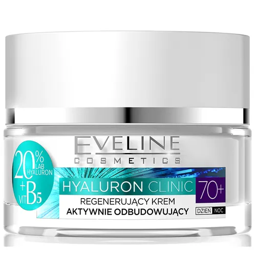 Eveline Cosmetics Hyaluron Clinic, Regenerujący krem aktywnie odbudowujący 70+ na dzień i na noc