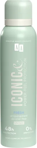 AA Iconic & Power-Feel Protection, Fresh, Unisex Alcohol-Free Antiperspirant Spray (Antyperspirant w sprayu)