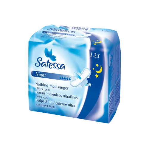 Satessa Night, Podpaski higieniczne ultra ze skrzydełkami na noc