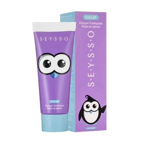 SEYSSO Penguin Toothpaste, Pasta do zębów dla dzieci o smaku czerwonych owoców 0-6 lat