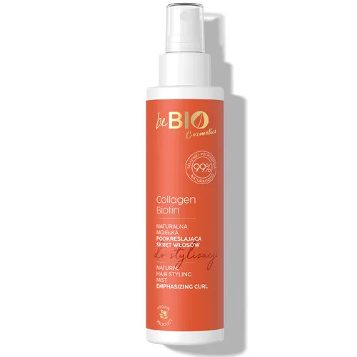 beBIO Collagen Biotin, Naturalna mgiełka  do stylizacji podkreślająca  skręt włosów