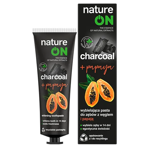 natureON Charcoal + Papaya, Wybielająca pasta do zębów
