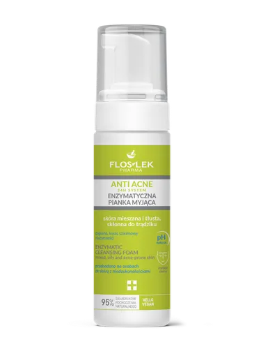 Floslek Anti - Acne 24H System, Enzymatyczna pianka myjąca