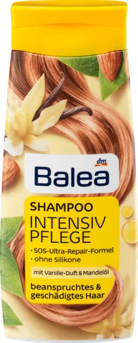Balea Intensiv Pflege, Shampoo (Szampon regeneracyjny z wanilią i olejkiem migdałowym)
