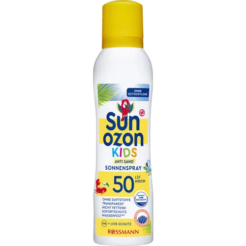 SunOzon Kids,  Sonnenspray Anti Sand LSF 50 (Spray przeciwsłoneczny dla dzieci SPF 50 (nowa wersja))