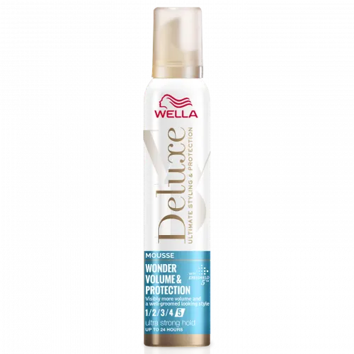 Wella Deluxe, Wonder Volume & Protection Mousse (Pianka do włosów ultra mocna)