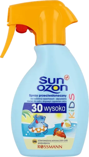 SunOzon Kids, Spray przeciwsłoneczny SPF 30  wysoka ochrona (stara wersja)
