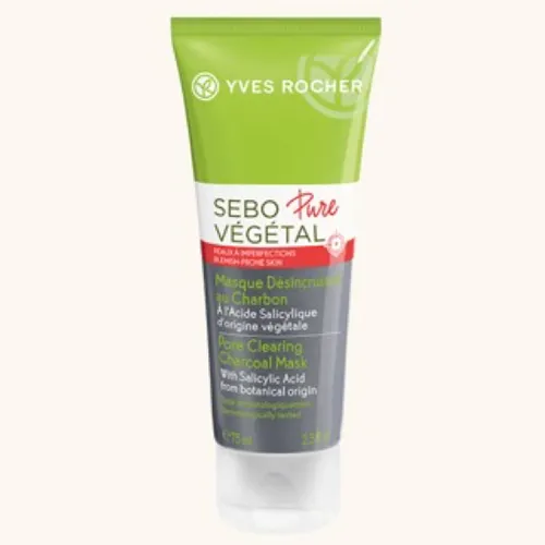 Yves Rocher Sebo Pure Vegetal, Masque Désincrustant au Charbon (Głęboko oczyszczająca maseczka z aktywnym węglem)