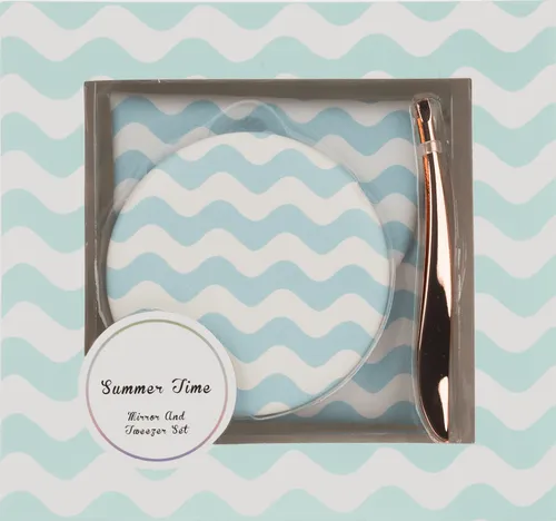 Rossmann Summer Time, Mirror & Twizzer Set (Pęseta z lusterkiem i etui)