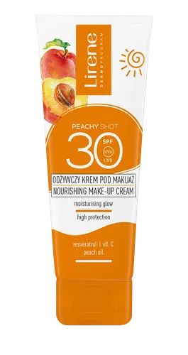 Lirene Dermoprogram Peachy Shot, Odżywczy krem pod makijaż SPF 30