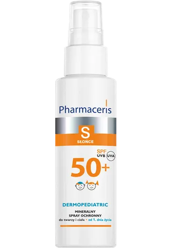 Pharmaceris S, Dermopediatric, Mineralny Spray Ochronny SPF 50+ do twarzy i ciała od 1. dnia życia, dla dzieci i dorosłych