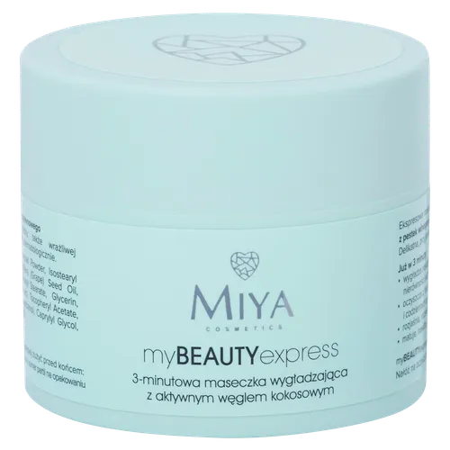 Miya Cosmetics myBEAUTYexpress, 3-minutowa maseczka wygładzająca z aktywnym węglem kokosowym