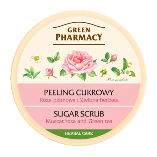 Green Pharmacy Peeling cukrowy `Róża piżmowa i zielona herbata` - 1