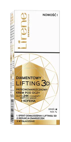 Lirene Dermoprogram Diamentowy Lifting 3D, Przeciwzmarszczkowy krem pod oczy